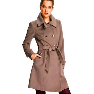 Tahari Phoebe Wool with removable faux fur collar in mink